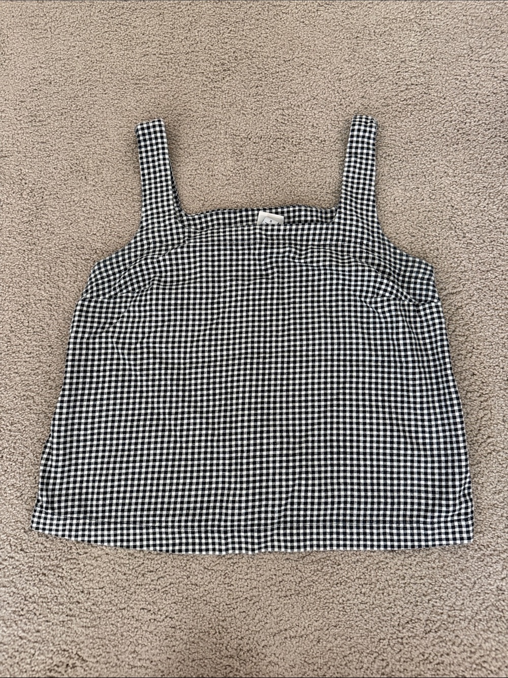 a new day Black & White Gingham Square-Neck Tank